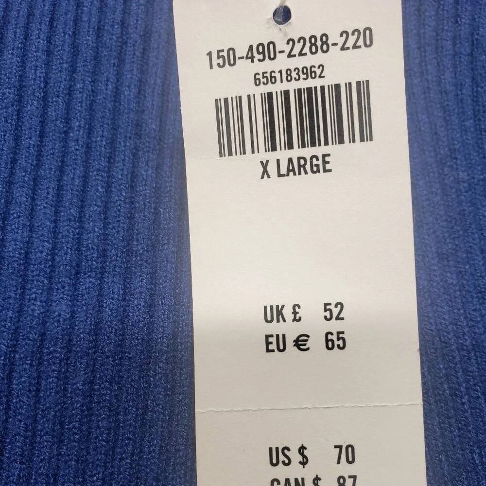 Abercrombie & Fitch Bodysuit Womens XL Blue Ribbed Knit Long Sleeve Wrap Deep V - Picture 3 of 9